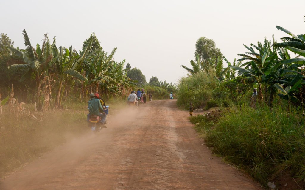 Katukuvaa Kyangwalin pakolaisasutusalueelta, Ugandasta